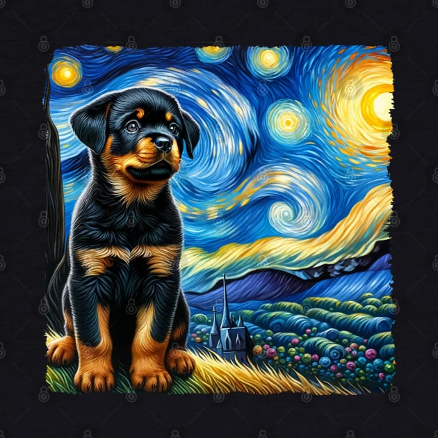 Starry Rottweiler Portrait - Dog Portrait by starry_night